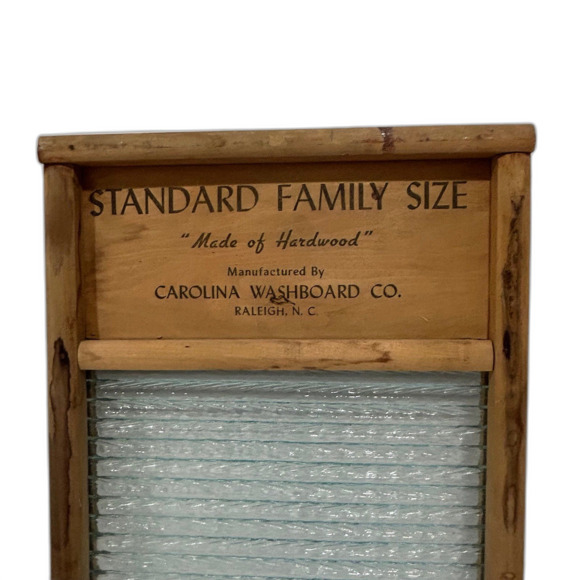 Vintage Two in One Washboard with Glass Rubbing Surface Standard Family Size - Picture 5 of 12
